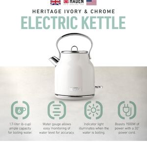 Haden Ivory and Chrome Electric Kettle